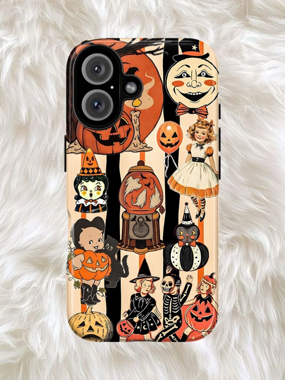 Halloween Vintage Cartoon Orange iPhone Case